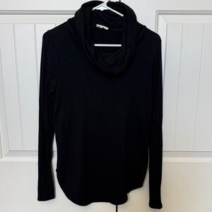 LOFT Black Cowl Neck Long Sleeve Top